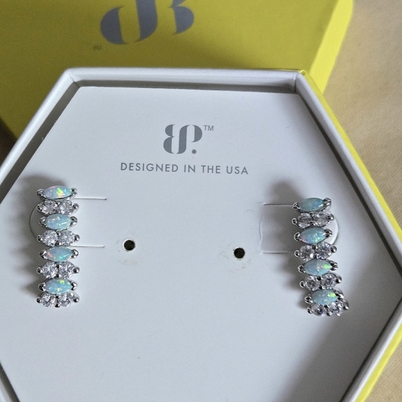 Bomb Party Pale Green Fire Opal Earrings Only In Your Dreams - Picture 1 of 9